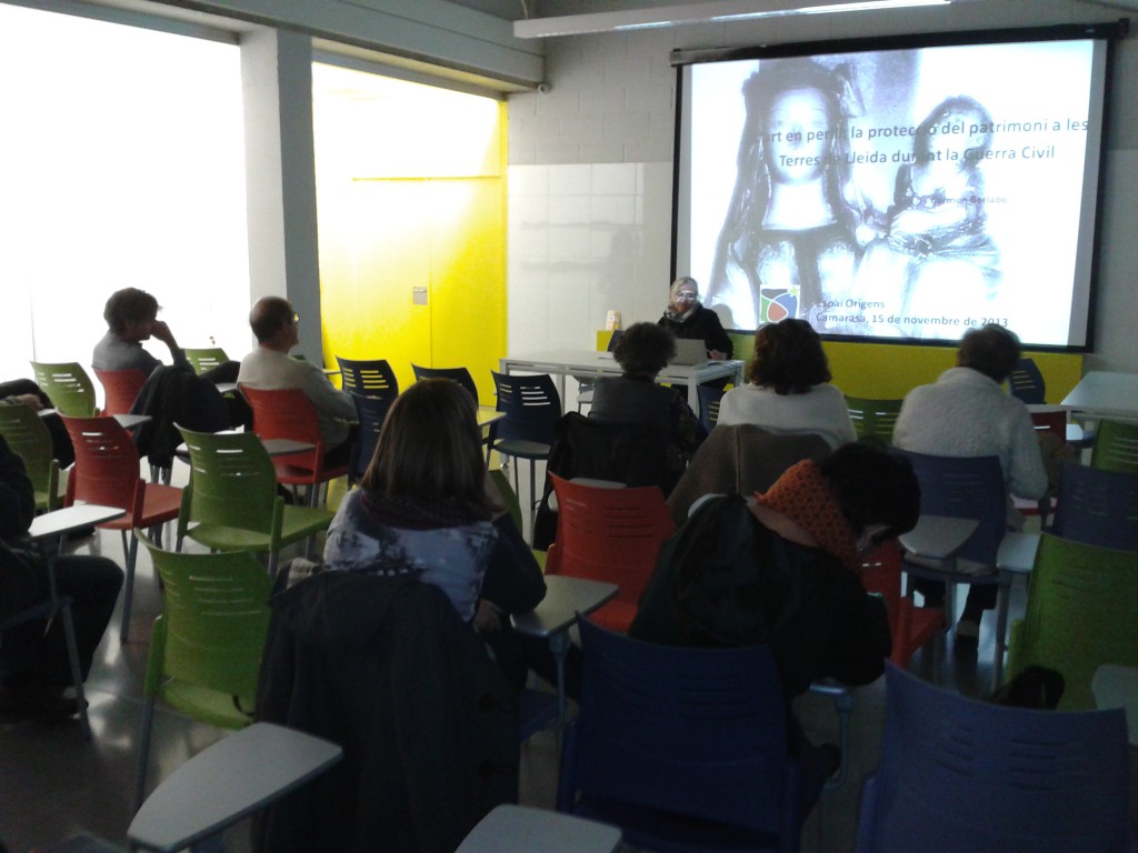 Un instant de la conferència de Carme Berlabé. FOTO: Espai Orígens.