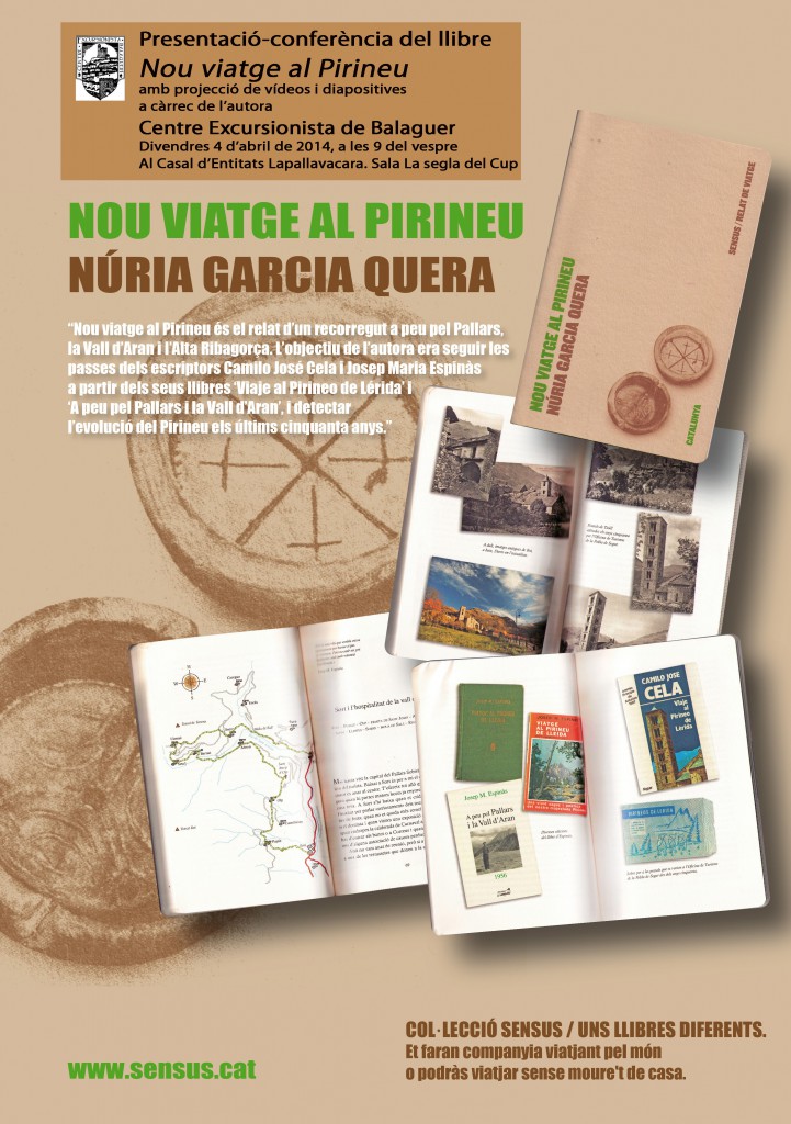 Cartell de presentació del llibre 'Nou Viatge al Pirineu' de Núria Garcia Quera