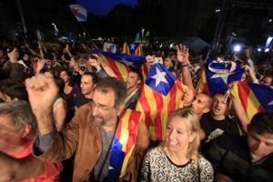 BARCELONA 27/09/2015 politica 27S elecciones autonomicas noche electoral junts pel si ambiente en el born FOTO FERRAN NADEU