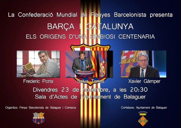 Balaguer acollirà la conferència “Barça i Catalunya, els orígens d’una simbiosi centenària”