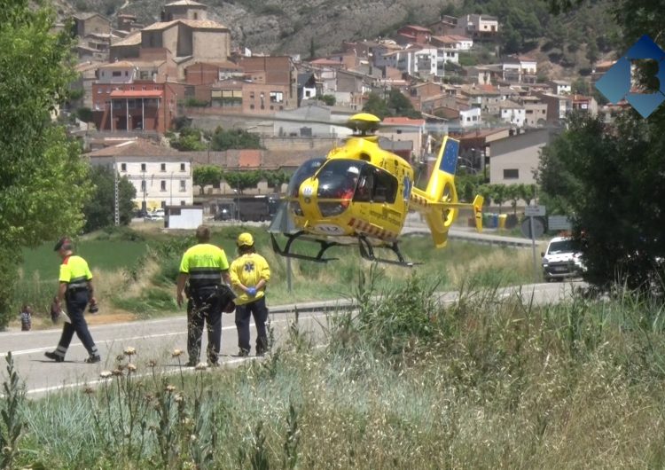 Evacuat amb helicòpter un dels ferits de l’accident de Camarasa