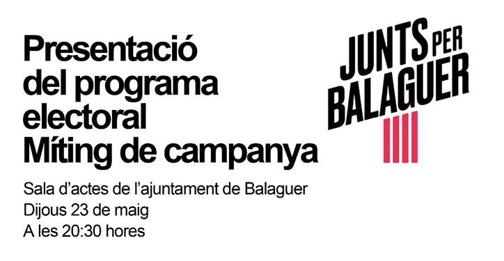 Junts per Balaguer celebra l’acte central de campanya amb la presència de Gorka Knör