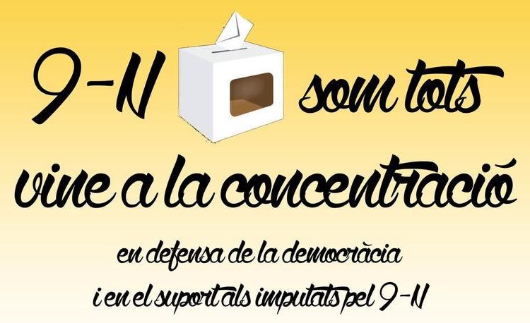 Convocada avui una concentració en suport als imputats pel 9N