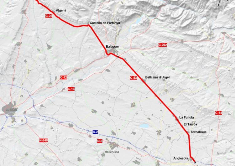 Territori adjudica les obres per millorar les travesseres de la C-53 i la C-26 entre Anglesola i Algerri