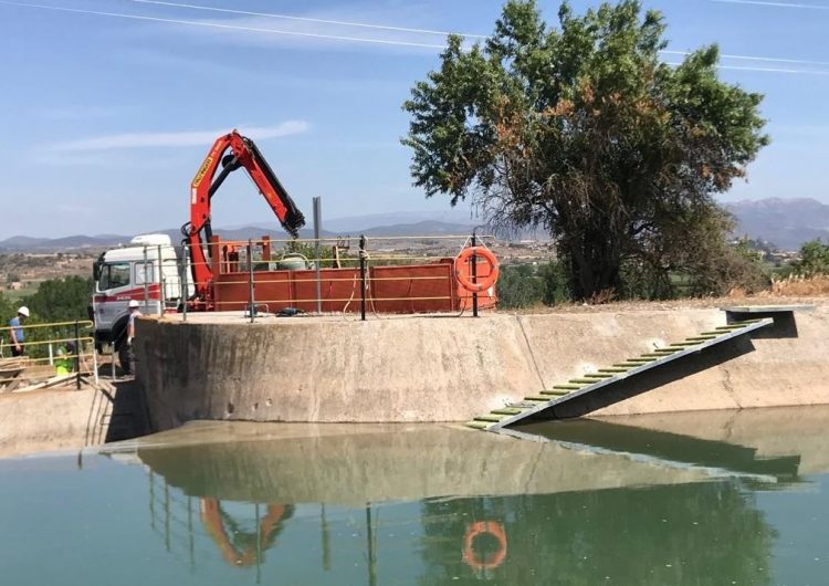 Agents Rurals i Endesa realitzen millores al canal de Balaguer per afavorir l’evacuació d’animals de la infraestructura