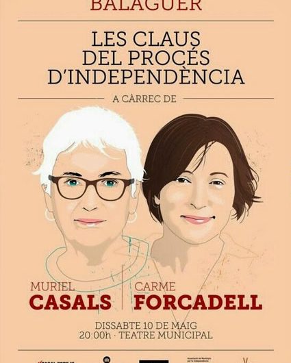 Muriel Casals i Carme Forcadell parlaran dissabte a Balaguer sobre les claus del procés d’independència