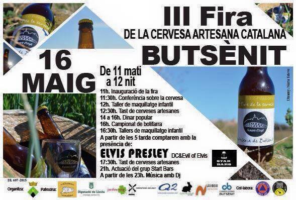 La 3a Fira de la Cervesa Artesana de Butsènit d’Urgell acollirà una trentena de cerveses d’una desena de productors