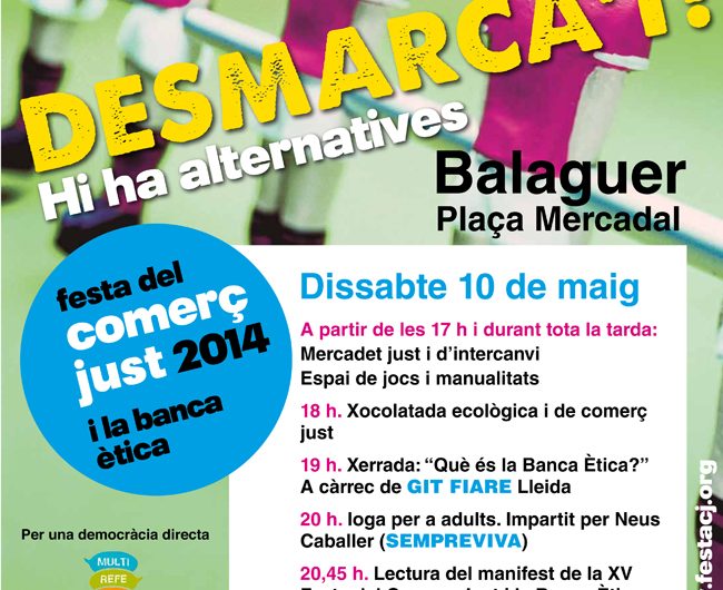 Balaguer celebra aquest dissabte la Festa del Comerç Just