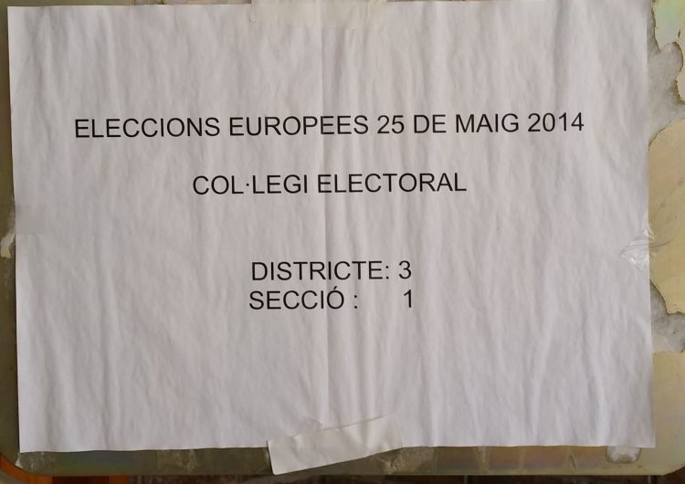 Confusió a Balaguer per un cartell de les Eleccions Europees del 2014