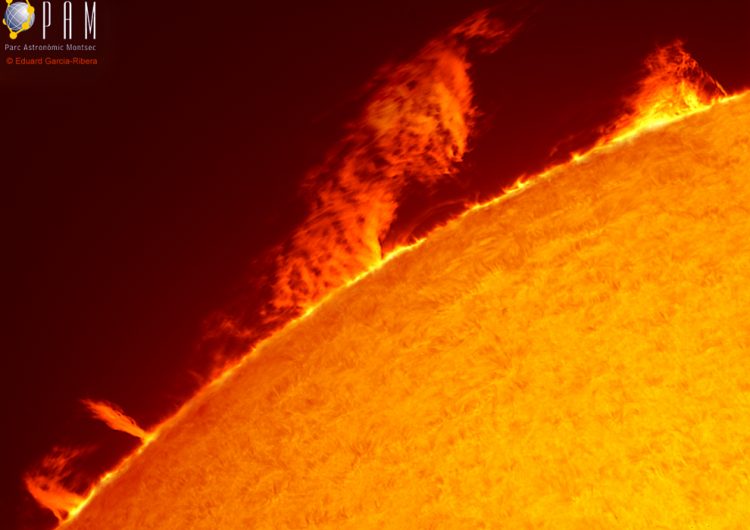 Espectacular flamarada solar capturada des del Parc Astronòmic del Montsec