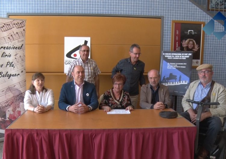 El 9è Concurs Internacional de Cant Líric “Germans Pla, Ciutat de Balaguer” es celebrarà el 3 i 4 de novembre