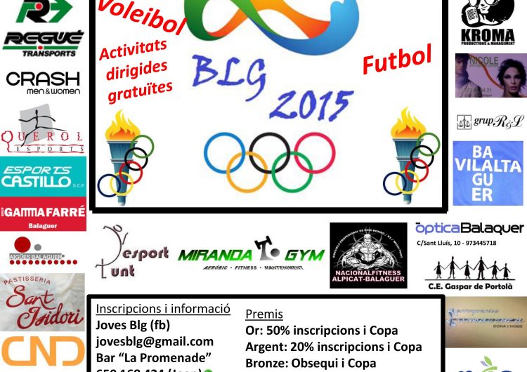 L’Associació JovesBLG organitza una Gimcana Olímpica el proper 1 d’agost