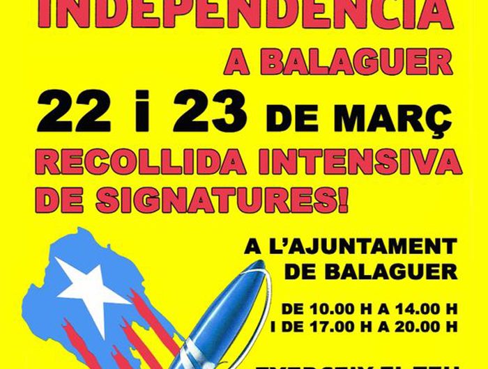 Balaguer es suma a la recollida massiva de signatures per la campanya ‘Signa un vot per la independència’