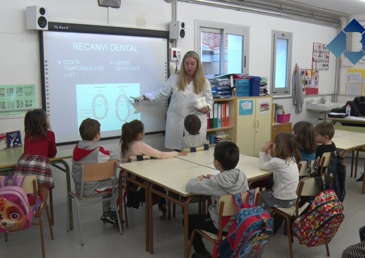 Taller d’higiene bucodental de la Clínica Dental Balaguer a l’escola de Térmens en el marc de la setmana de la prevenció