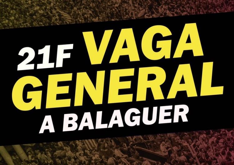 Accions programades a Balaguer en motiu de la vaga general del 21-F