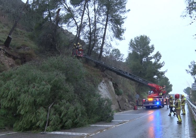 Petites esllavissades obliguen a tallar la C-12 al seu pas per Balaguer