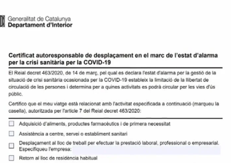 Per què serveix el certificat autoresponsable de desplaçament?