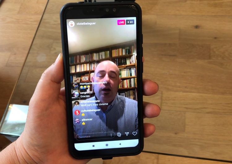El paer en cap de Balaguer, Jordi Ignasi Vidal, respon a la ciutadania en un directe a Instagram