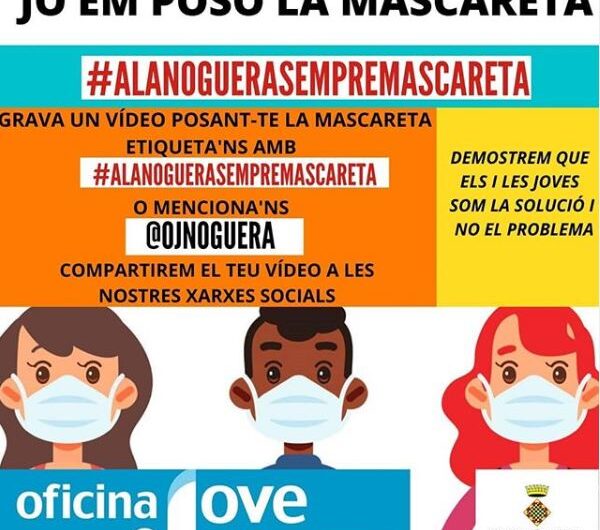 L’Oficina Jove de la Noguera engega una campanya per fomentar l’ús de la mascareta entre el jovent