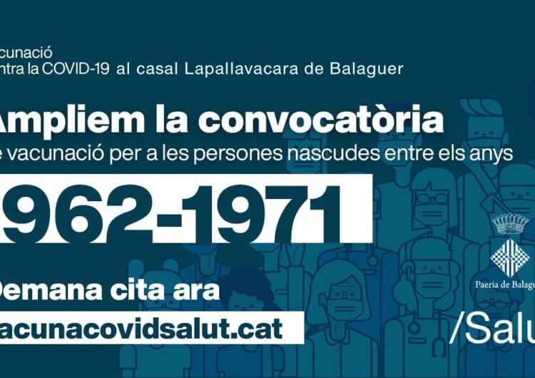 Els nascuts entre el 1962 i el 1971 ja poden demanar cita per vacunar-se contra la Covid-19