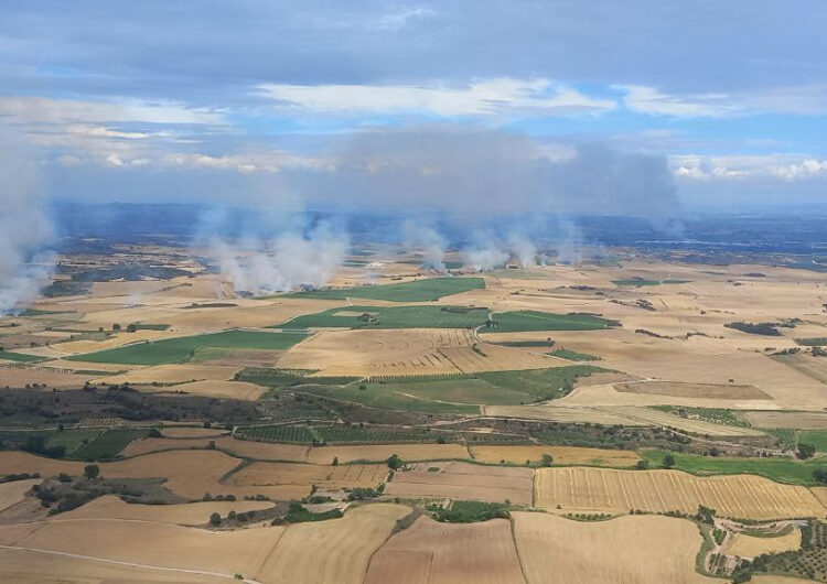 Un camió que ha perdut una roda provoca diversos incendis a la c-53 i c-26 a la Noguera