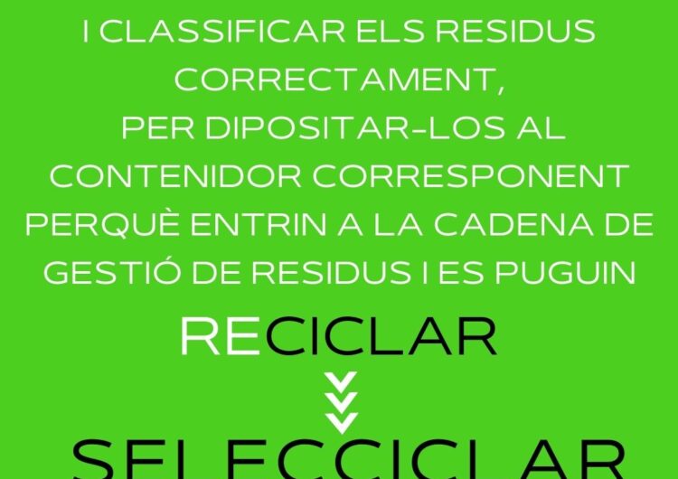 A la Noguera SELECCICLEM!, campanya informativa per augmentar el volum i la qualitat de la recollida selectiva a la comarca