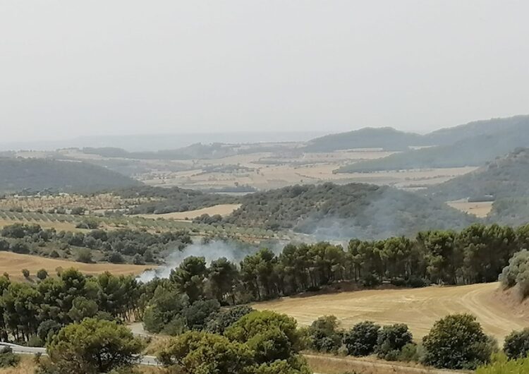 Extingeixen un incendi en un terreny agrícola pròxim al Monestir de les Avellanes