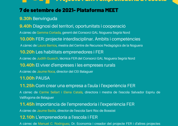 Formació en emprenedoria per a mestres en el marc del projecte Futurs Emprenedors Rurals