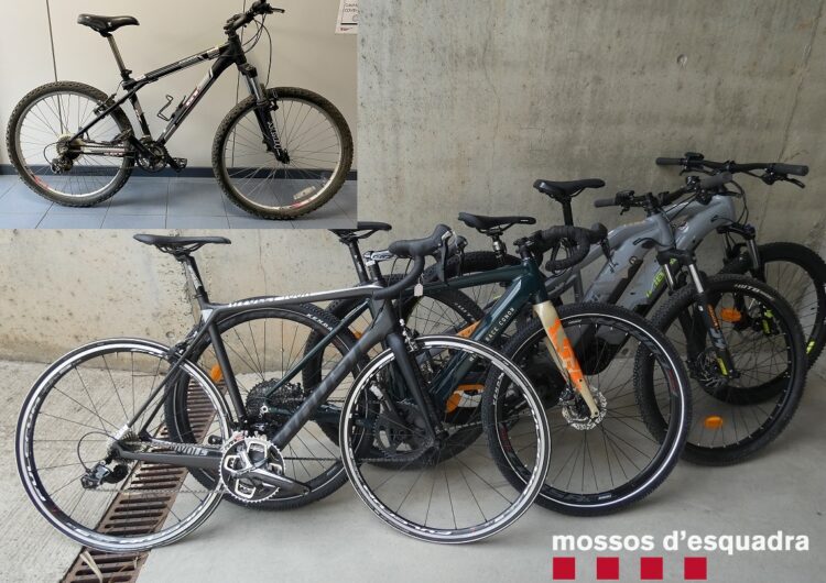 Els Mossos d’Esquadra detenen un home per robar sis bicicletes d’alta gamma a Balaguer