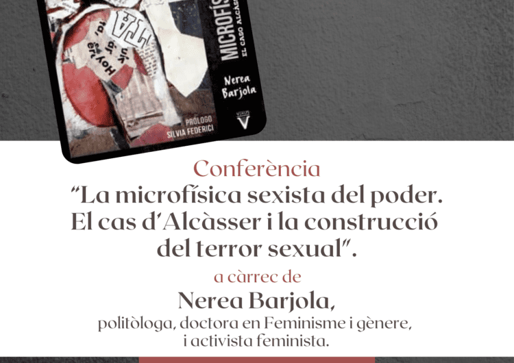 Conferència a càrrec de Nerea Barjola sobre els crims d’Alcàsser