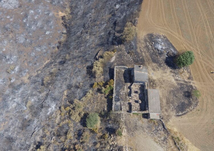 L’incendi de Baldomar, a vista de dron