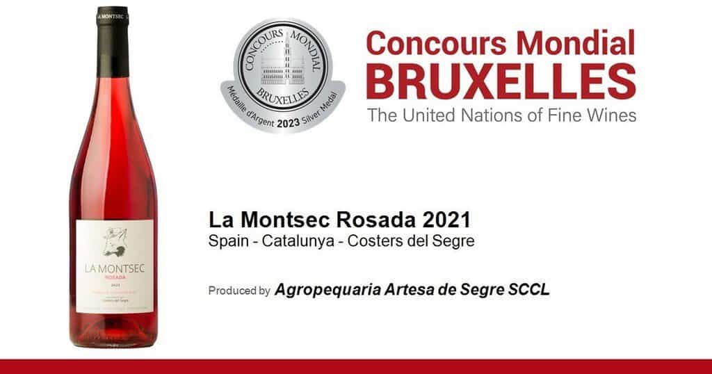 La Montsec Rosada 2021, del Celler del Montsec, premiada amb medalla de plata al Concurs Mundial de Brusel•les