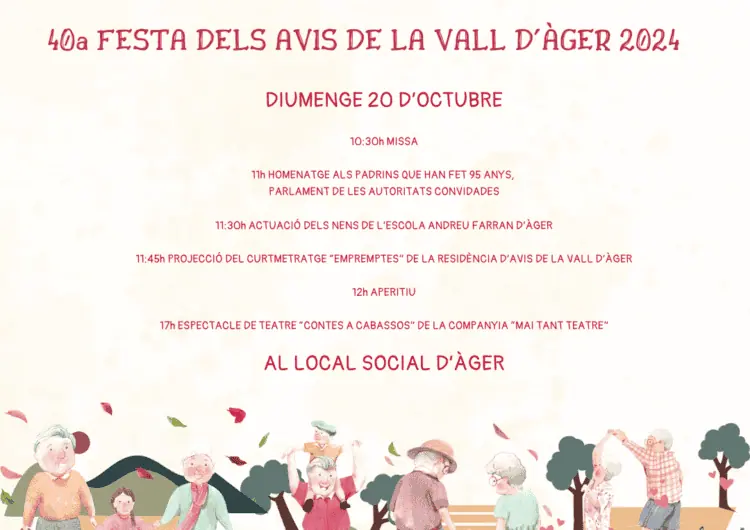 Àger homenatja els seus padrins en la 40a Festa dels Avis